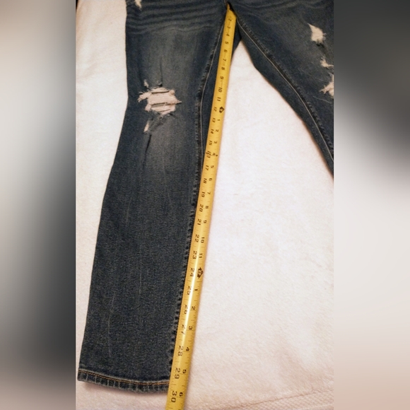 Old Navy Maternity Front Low Panel Rockstar Skinny Ripped Jeans Long Size 12 - Picture 8 of 9